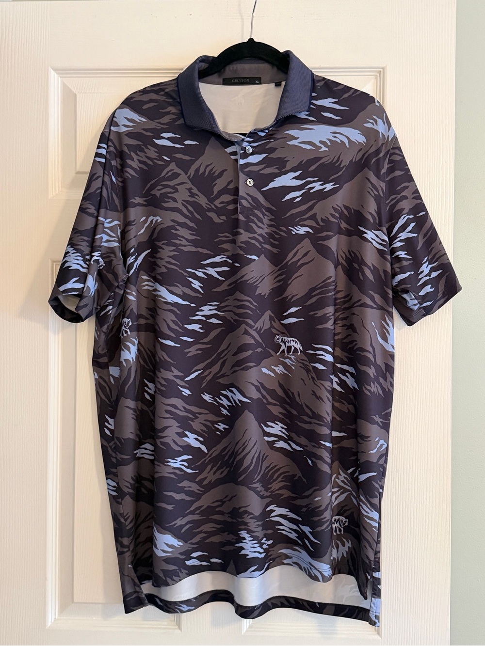 Greyson Grey & Light Blue Mountain and Wold Polo Shirt